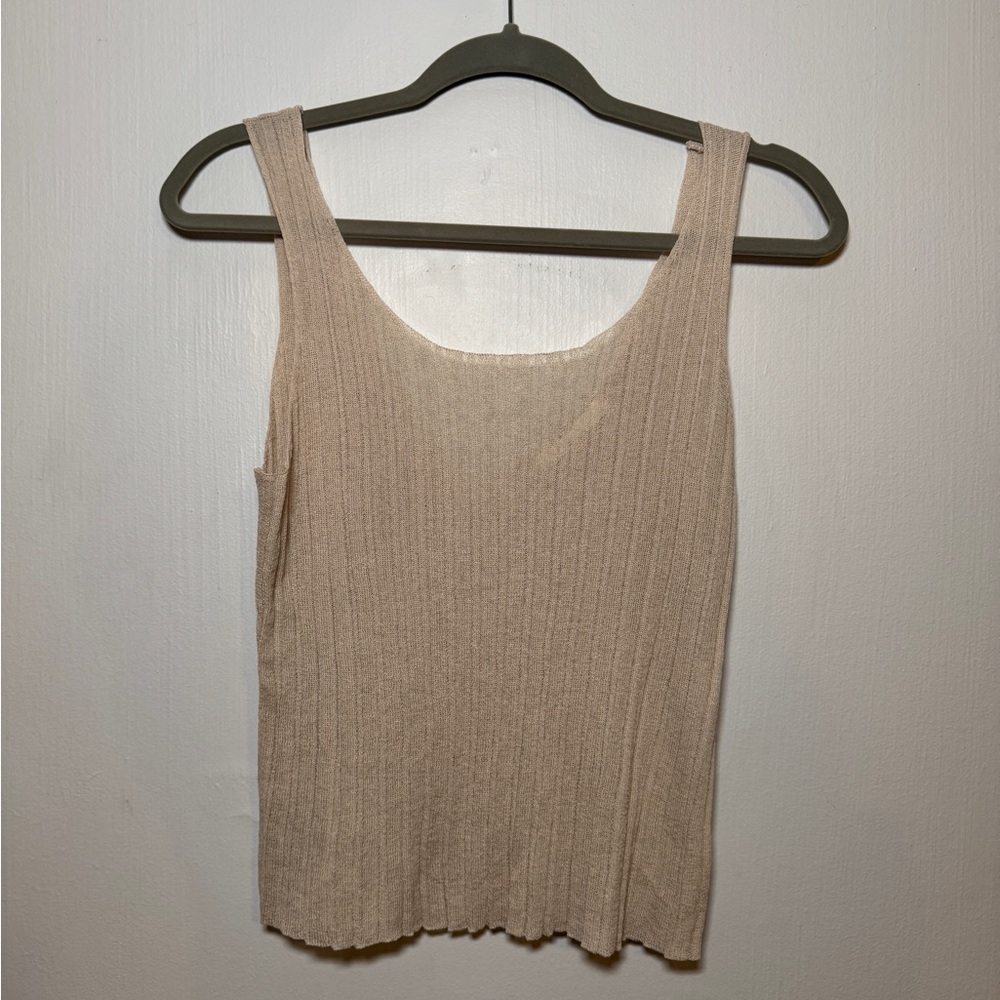 Oak + Fort Ribbed Knit Tank - S - Cream